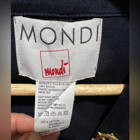 Mondi Women’s Size 6 Embellished Short Puff Sleeve Open Sailor Jacket Navy Blue - Picture 3 of 8